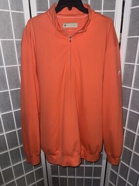 Donald Ross Mens Gray Quarter Zip Pullover Sweatshirt XXL Orange The Lakes